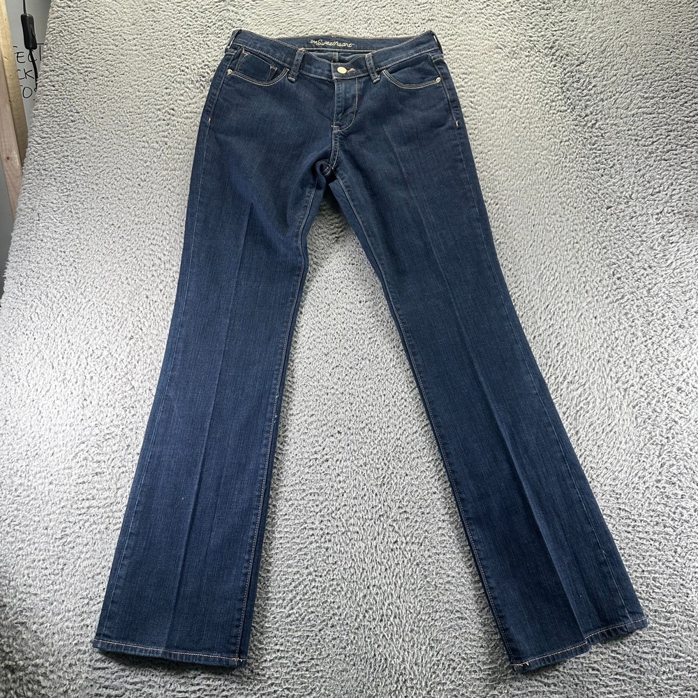 Old Navy Sweetheart Jeans Women 4 Blue Cotton Denim Bootcut Leg Stretch Workwear